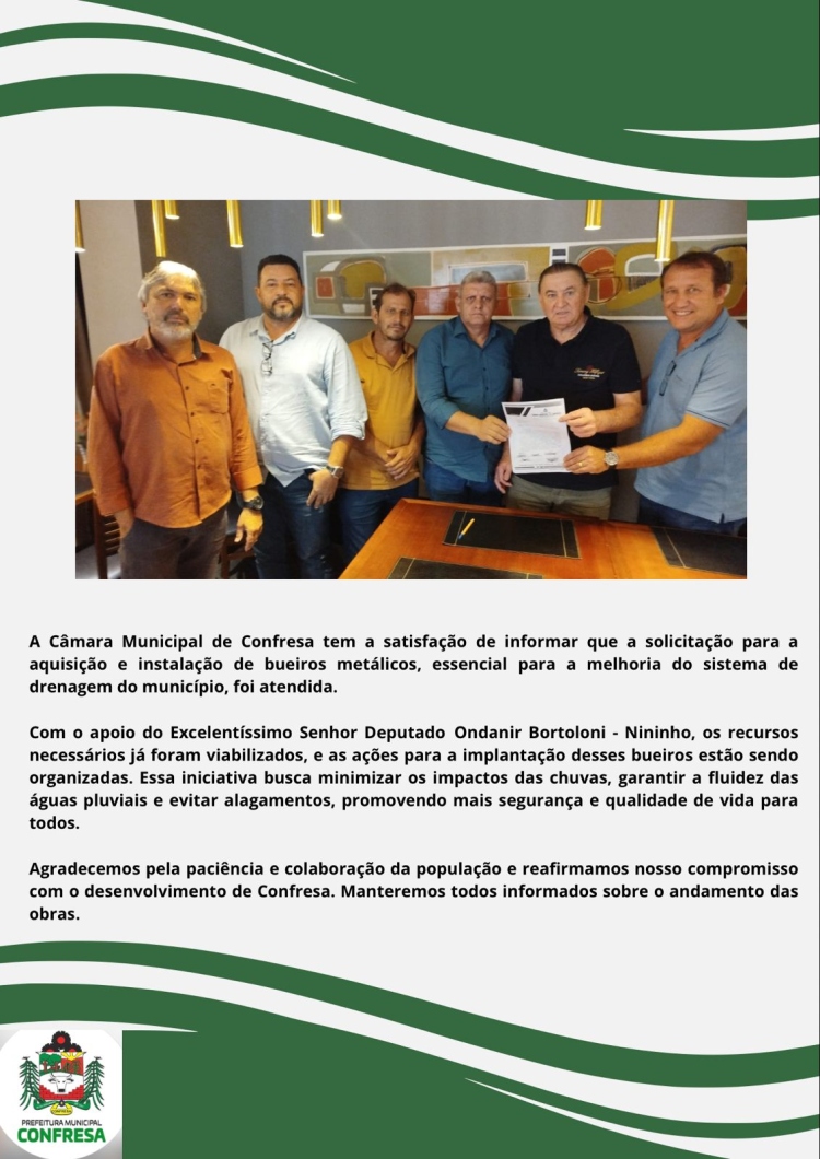 Vereadores v&atilde;o a Cuiab&aacute;-MT, em busca de apoio para melhorias na drenagem do mun&iacute;cipio.